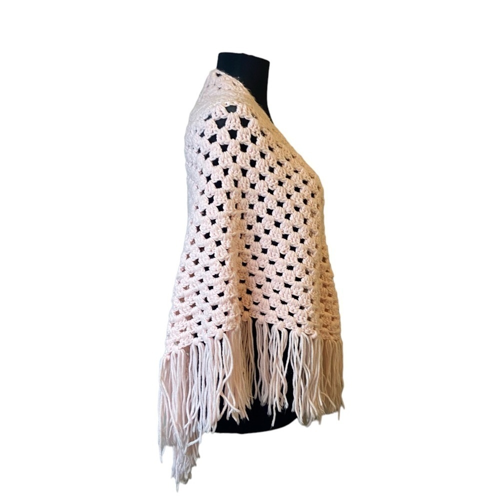Light Pink Crochet Cape Sweater - Picture 9 of 10